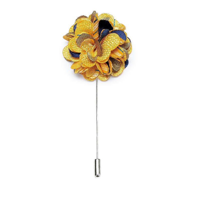 Novelty Yellow Blue Floral Lapel Pin