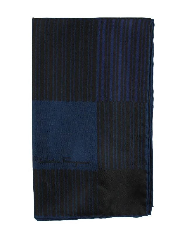 Salvatore Ferragamo Pocket Square Navy