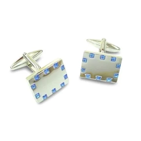 Sapphire Crystals Embedded Cufflinks