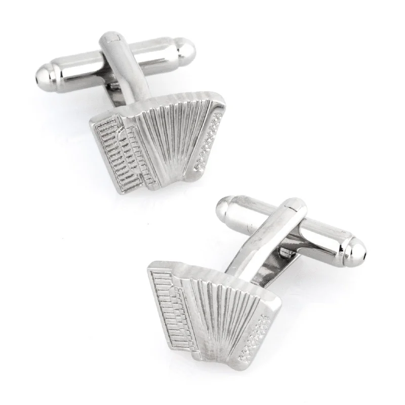 Silver Accordion Cufflinks