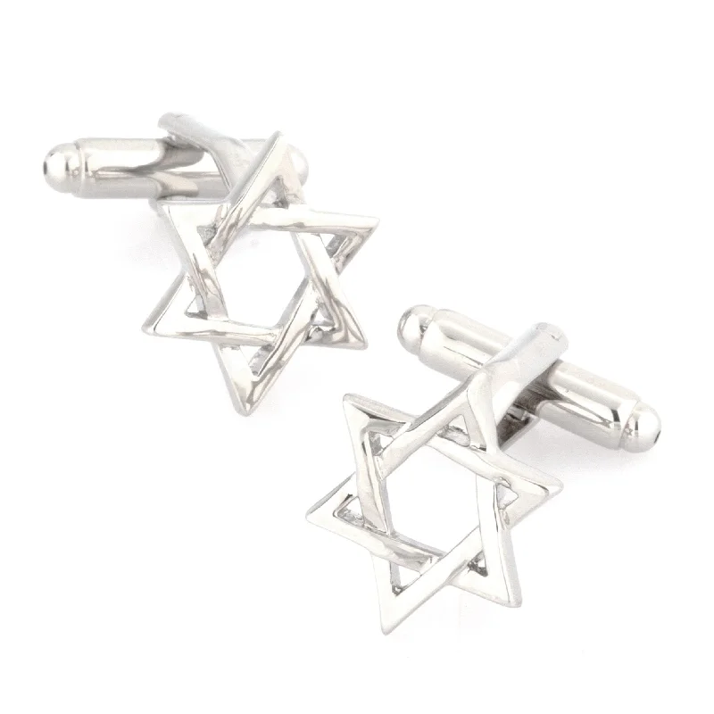 Silver Star of David Cufflinks