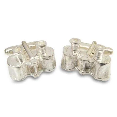 Solid Silver Binoculars Cufflinks