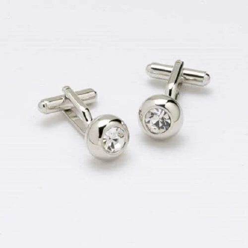 Solitaire Crystal Cufflinks with a Swarovski Crystal