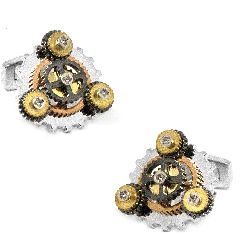 Steampunk Gear Cog Cufflinks in Multi Colour