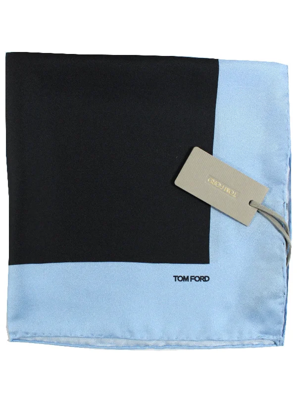 Tom Ford Silk Pocket Square Blue Design