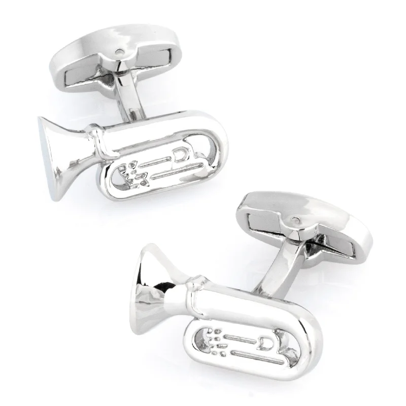 Tuba Cufflinks Silver