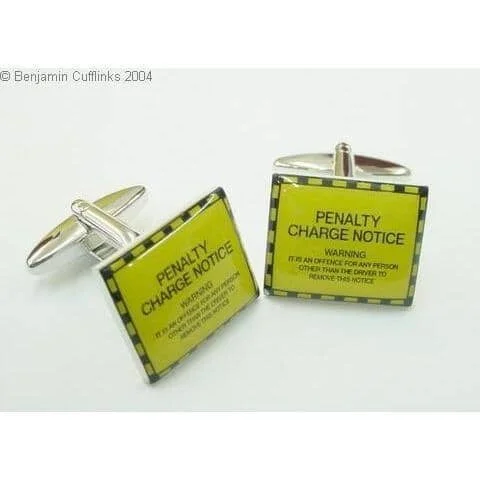 Yellow Parking Tickets Cufflinks